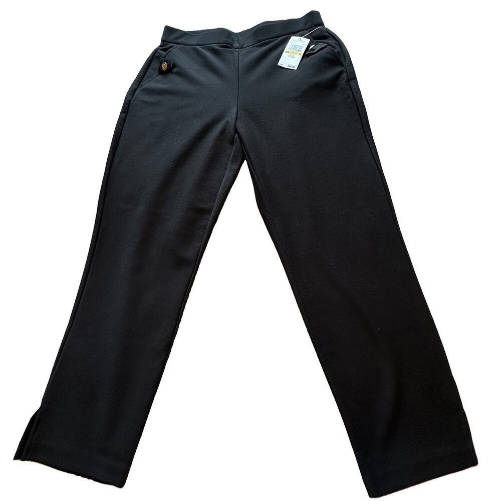 NWT Michael Kors High Rise Ponte Ankle Pants Medium Black Cropped Work Wear $98